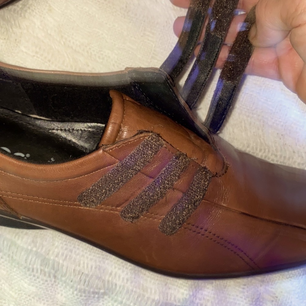 Ecco Leather Loafers with Triple Velcro Strap EU 41 US 8.5 - Picture 7 of 10